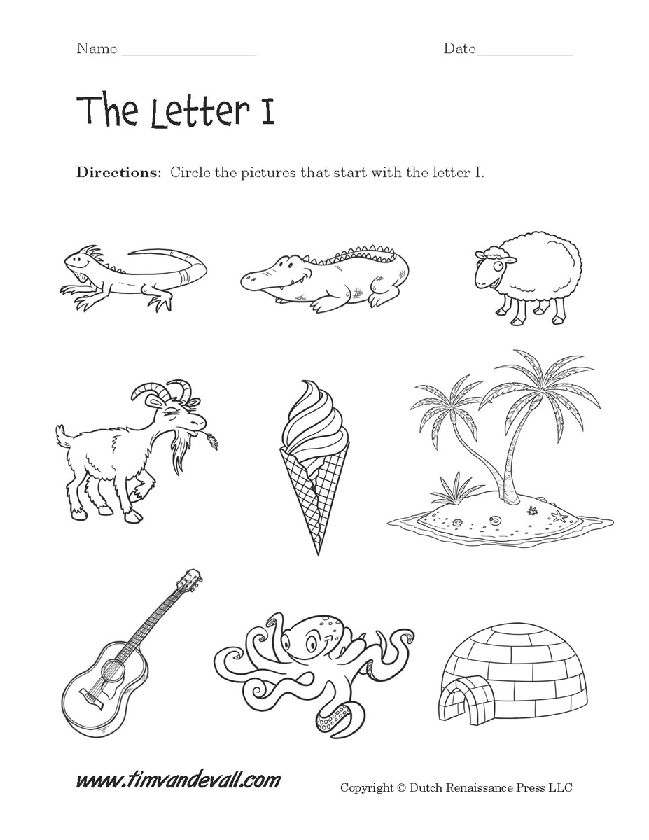 Letter I Worksheets â All About Worksheet